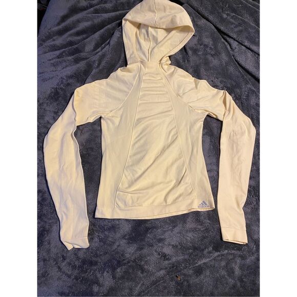 Adidas Bright Yellow Zip Running Hoodie, Women's Size Medium - Picture 3 of 9